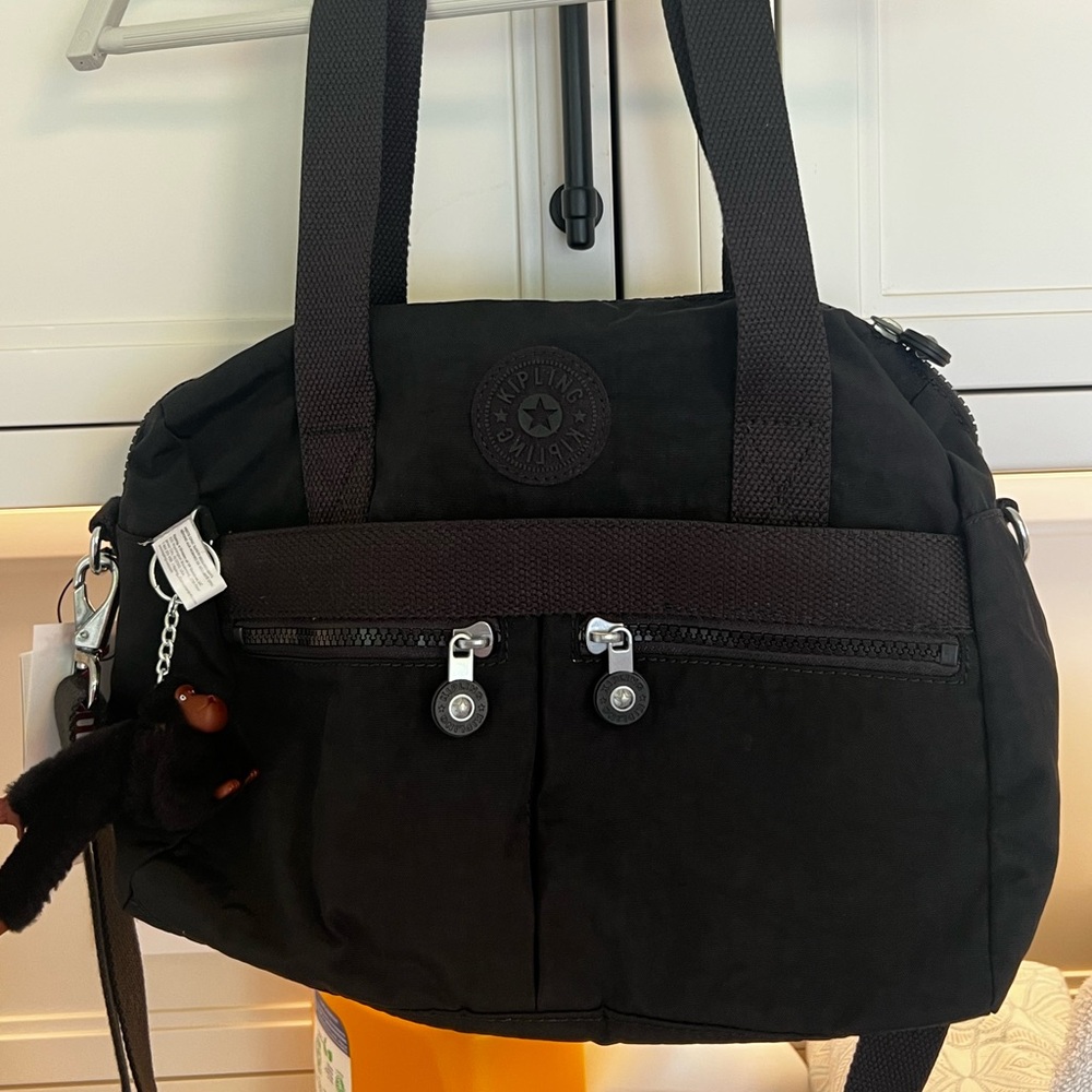 Genuine Kipling Klara HB7697 Women's Crossbody Bag Double Strap Black Tonal